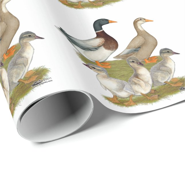Papel De Presente Família de Patos Saxony (Ponta do rolo)
