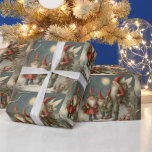 Papel De Presente Família Fairy Tale Christmas Gnomo, Floresta de in<br><div class="desc">Ilustrações de Natal</div>