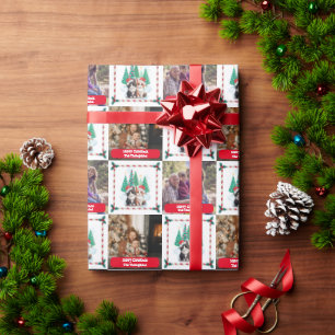 Papel De Presente Família Fotografia Gata Árvore de Natal Moderna