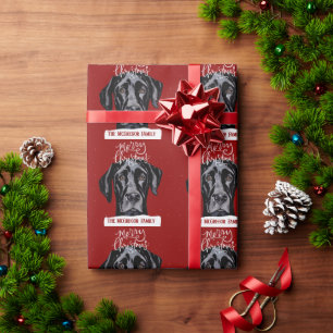Papel De Presente Família ou Empresa Cute Great Dane