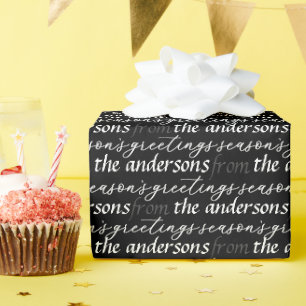 Papel De Presente Família Padrão de Saudações da Modern Season