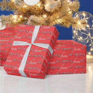 Papel De Presente Família Personalizada de Padrão de Natal para Tipo