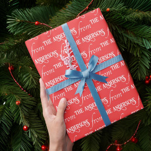 Papel De Presente Família Personalizada de Padrão de Natal para Tipo