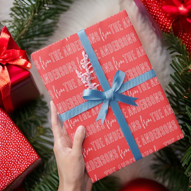 Papel De Presente Família Personalizada de Padrão de Tipografia Simp (Criador carregado)