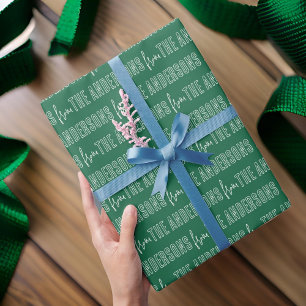 Papel De Presente Família Personalizada de Padrão de Tipografia Simp