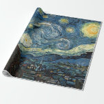Papel De Presente Famosa arte, noite estelar, Van Gogh<br><div class="desc">Retirada de arte famosa,  Starry Night,  por Vincent Van Gogh</div>
