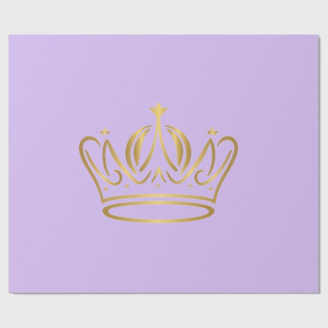 Papel De Presente fancy golden crown iconed purple gift  (Aberto)