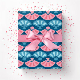 Papel De Presente Fanfarra em Rosa e Água-Marinha