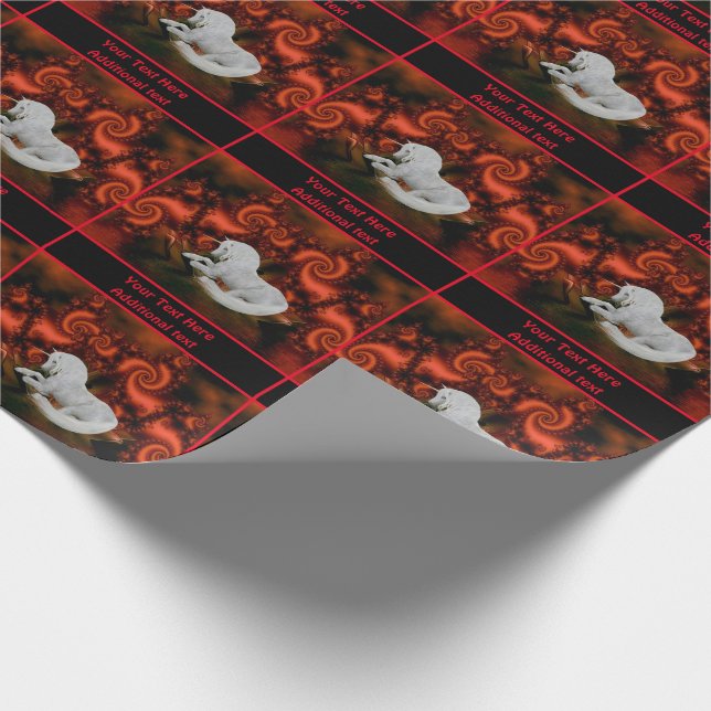 Papel De Presente Fantasia bonito de Cavalo Branco Unicórnio Persona (Ponta)