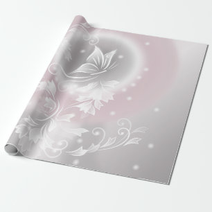 Papel De Presente Fantasia Branca de Cinzas Blush