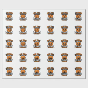 Papel De Presente Fantasia de Halloween Política Abóbora Camisa Vint