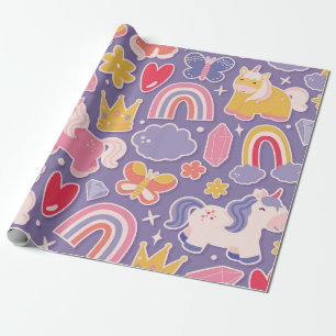 Papel De Presente Fantasia de Unicórnio Encantada