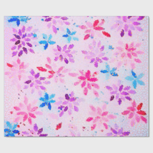 Papel De Presente Fantasia Floral de Pedras Preciosas Mosaico   Embr