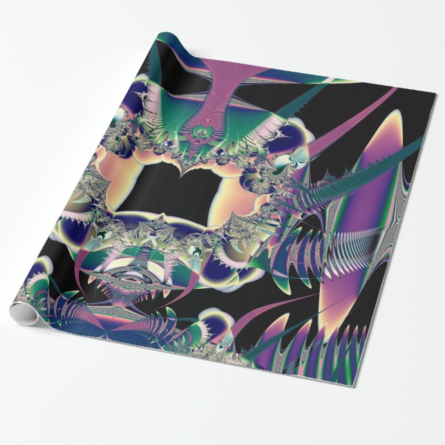 Papel De Presente Fantasia Sombria (Desenrolado)