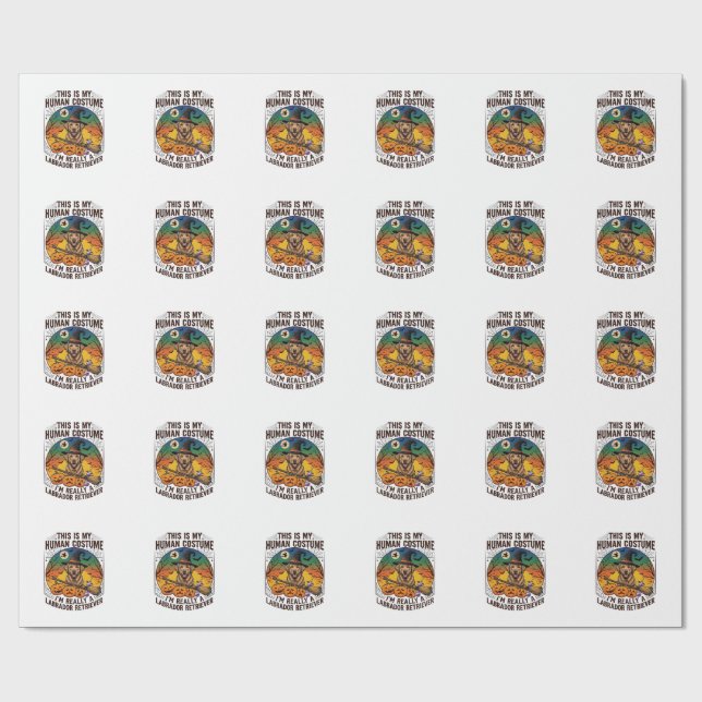 Papel De Presente Fantasias Humano Labrador Retriever Halloween Brux (Aberto)