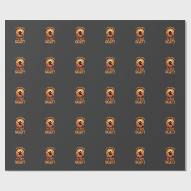 Papel De Presente Fantasma de Halloween para a Temporada Ficar Assus (Aberto)