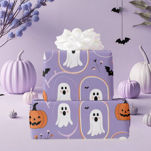 Papel De Presente Fantasma e Abóbora do Pastel Ghost e Abóbora