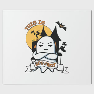 Papel De Presente Fantasma Fantasia de Halloween Divertido Boo