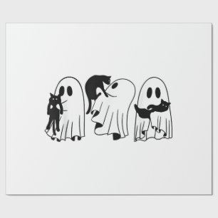 Papel De Presente Fantasma segurando Dias de as Bruxas engraçados de
