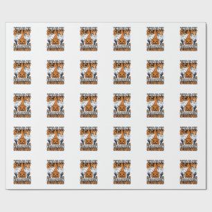 Papel De Presente Fantasmagórico Traje de Halloween Abóbora Bruxa Ch