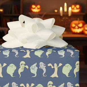 Papel De Presente Fantasmagóricos Feliz Halloween Padrão de Arte Pix