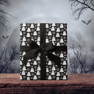 Papel De Presente Fantasmas bonitos   Aranhas   Spider Webs Hallowee