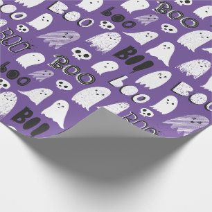 Papel De Presente Fantasmas, crânios e vassoura lindos e assustados