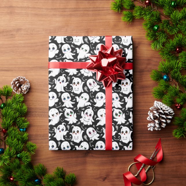 Papel De Presente Fantasmas do Bebê assustam o bom humor do Dia das  (Presente de Natal)