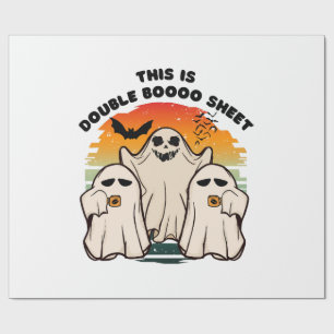 Papel De Presente Fantasmas Fantasia de Halloween Engraçado Boo