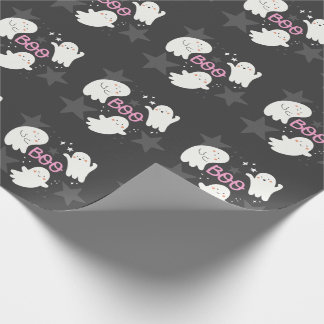 Papel De Presente Fantasmas Fofos Halloween BOO