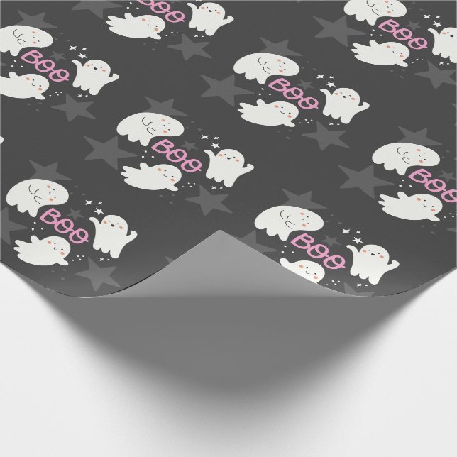 Papel De Presente Fantasmas Fofos Halloween BOO (Ponta)