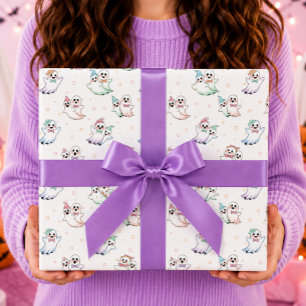 Papel De Presente Fantasminhas Lindos Gravatas Borboleta Chapéus Hal