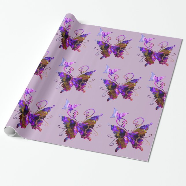 Papel De Presente Fantasy Butflies (Desenrolado)