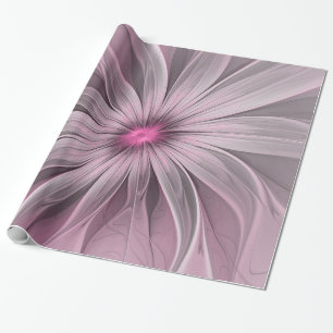 Papel De Presente Fantasy Flower Abstrato Plum Floral Arte Fractal