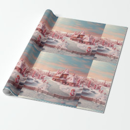 Papel De Presente Fantasy Gingerbird House com Candies 4