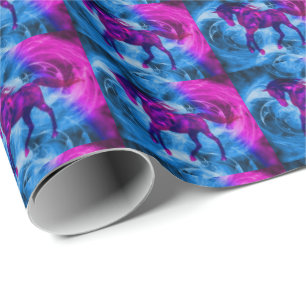 Papel De Presente Fantasy Horse Animal Colorido