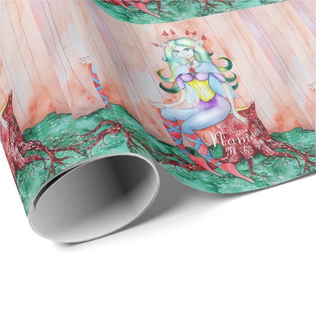 Papel De Presente Fantasy Pixie Fairy Thunder_Cove (Ponta do rolo)