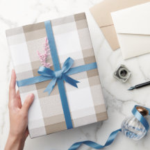 Farmhouse Beige White Buffalo Soft Plaid Pattern