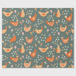 Papel De Presente Farmhouse Country Folk Art