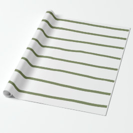 Papel De Presente Farmhouse Green Striped