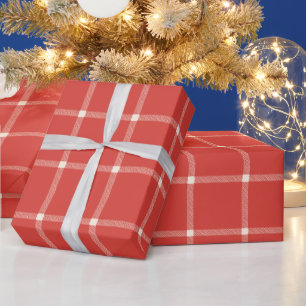 Papel De Presente Farmhouse orange - xadrez vermelha - doce Natal