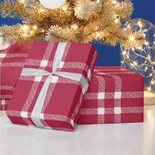 Papel De Presente Farmhouse vermelho de mão branca puxada para xadre