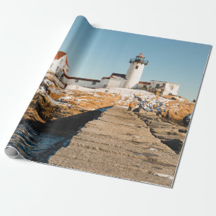 Papel De Presente Farol Bar de Cães ao longo da costa oceânica do