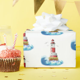 Papel De Presente Farol com Onda