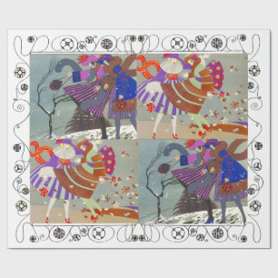 PAPEL DE PRESENTE FASHÃO DA BELEZA DO DECO DE ARTE INFERIOR E INFERI