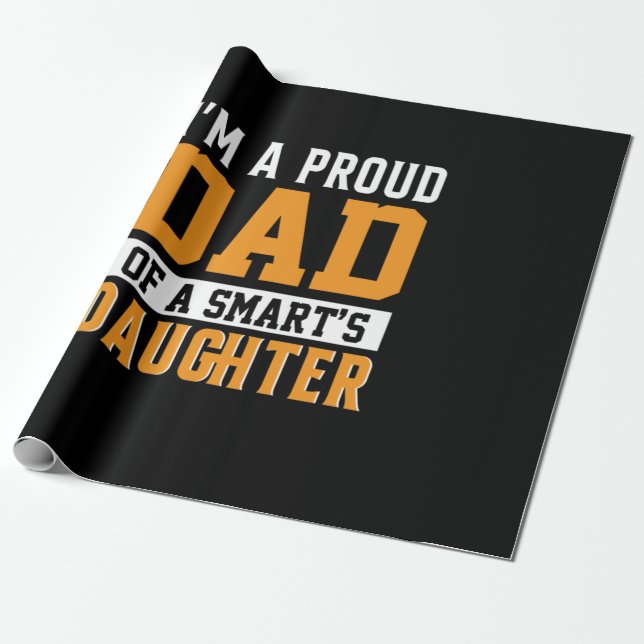 Papel De Presente Father's Day Dad Of A Smart Daughter (Desenrolado)