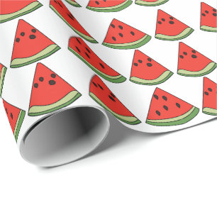 Papel De Presente Fatia de Melancia Vermelha 