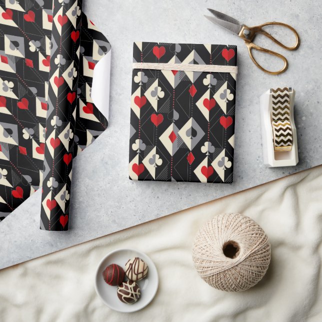 Papel De Presente Fatos de jogar cartas no pôquer. (Artesanato)