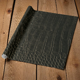 Papel De Presente Faux Brown Alligator Crocodile Leather Impressão