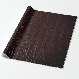 Papel De Presente Faux Brown Alligator Crocodile Leather Impressão